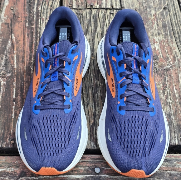Brooks Adrenaline GTS 23 Mens Size 11 D Running Shoes 1103911D438 Blue Orange - Picture 2 of 11